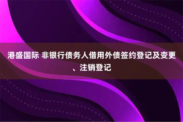 港盛国际 非银行债务人借用外债签约登记及变更、注销登记