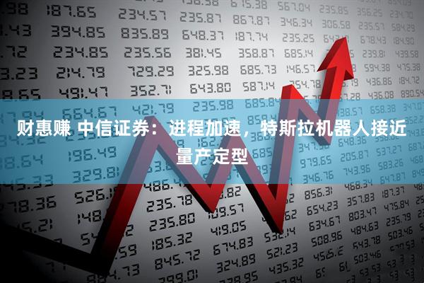 财惠赚 中信证券：进程加速，特斯拉机器人接近量产定型
